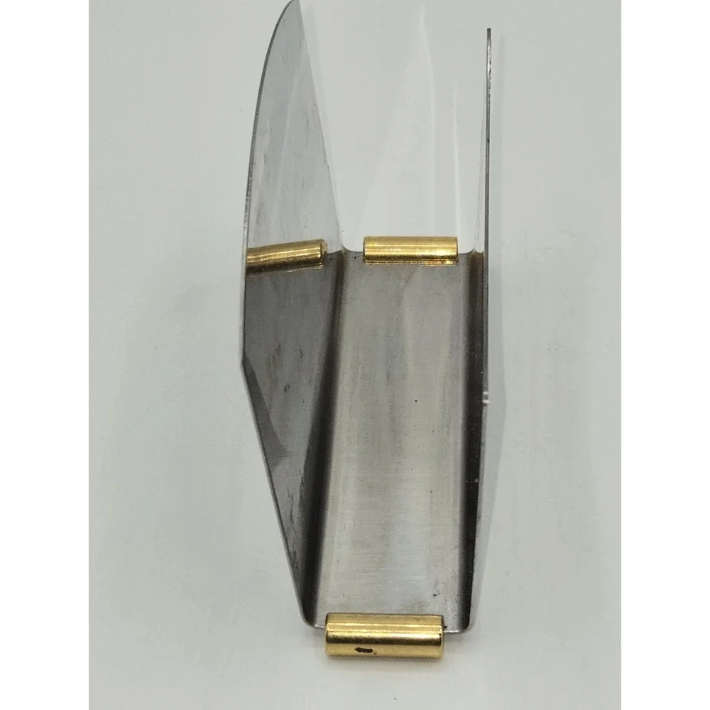 Vintage Stainless Steel Letter Holder 24K Gold Floral Desk‎ Organizer Mail Rack
